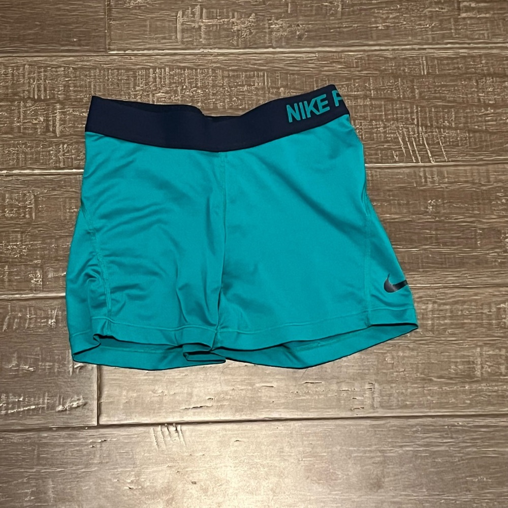 Nike pro green spandex running shorts